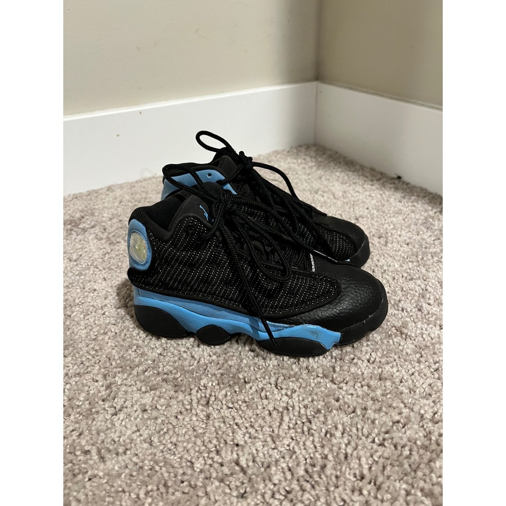 Jordan 13 Retro University Blue Black Kids Sneakers 414575-041 Size 11C